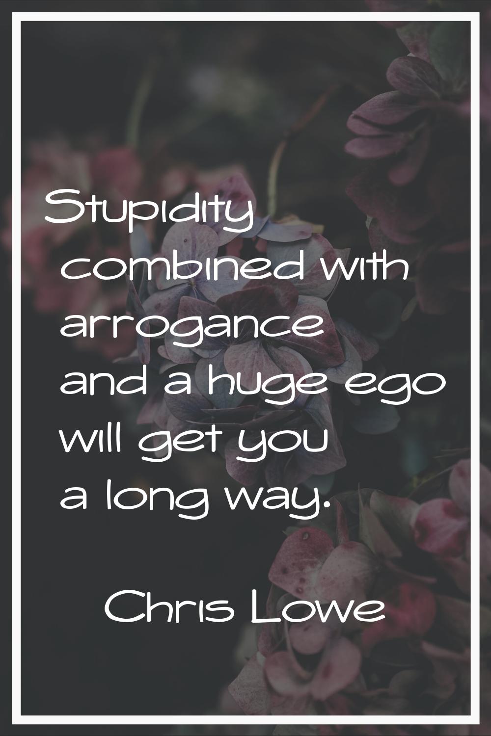 Stupidity combined with arrogance and a huge ego will get you a long way.