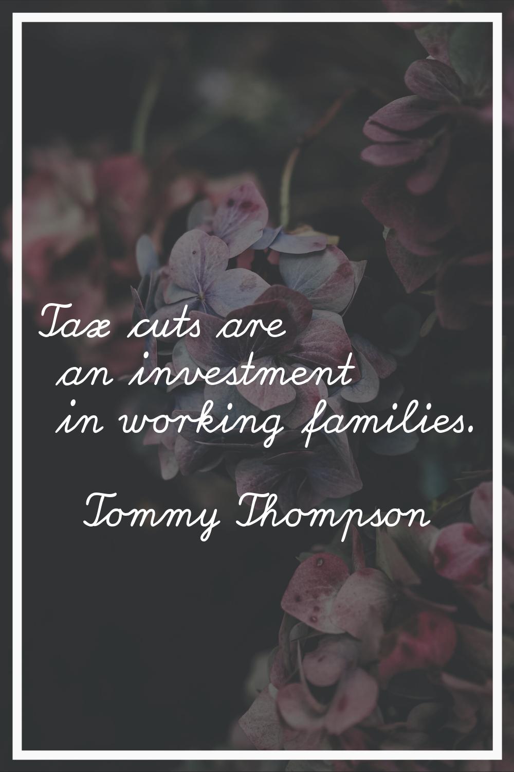 Tax cuts are an investment in working families.