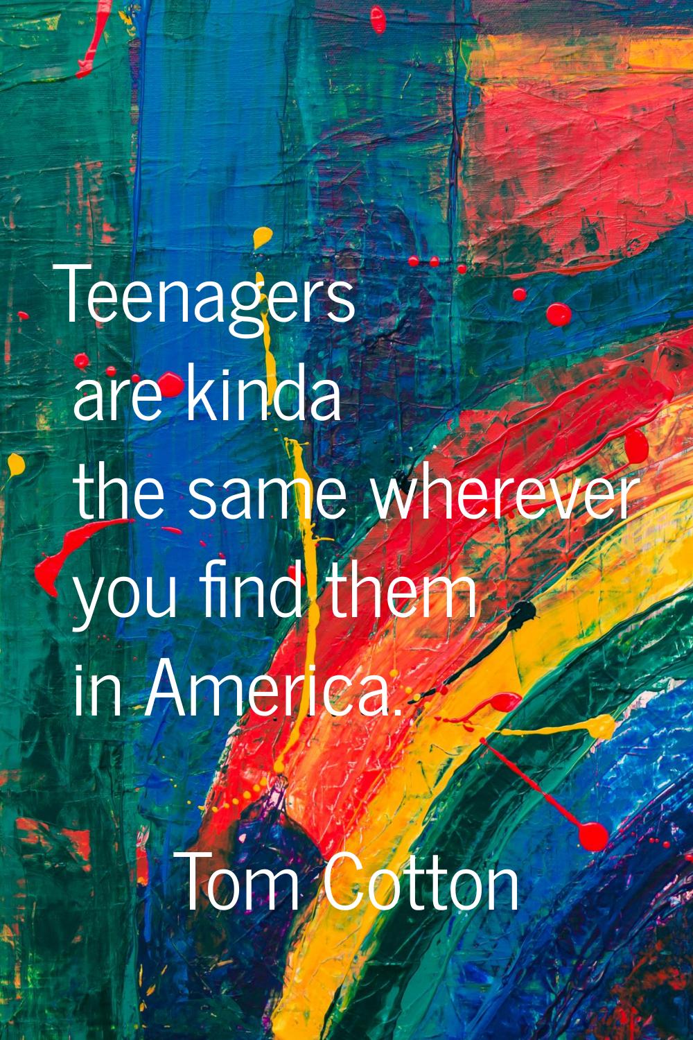 Teenagers are kinda the same wherever you find them in America.