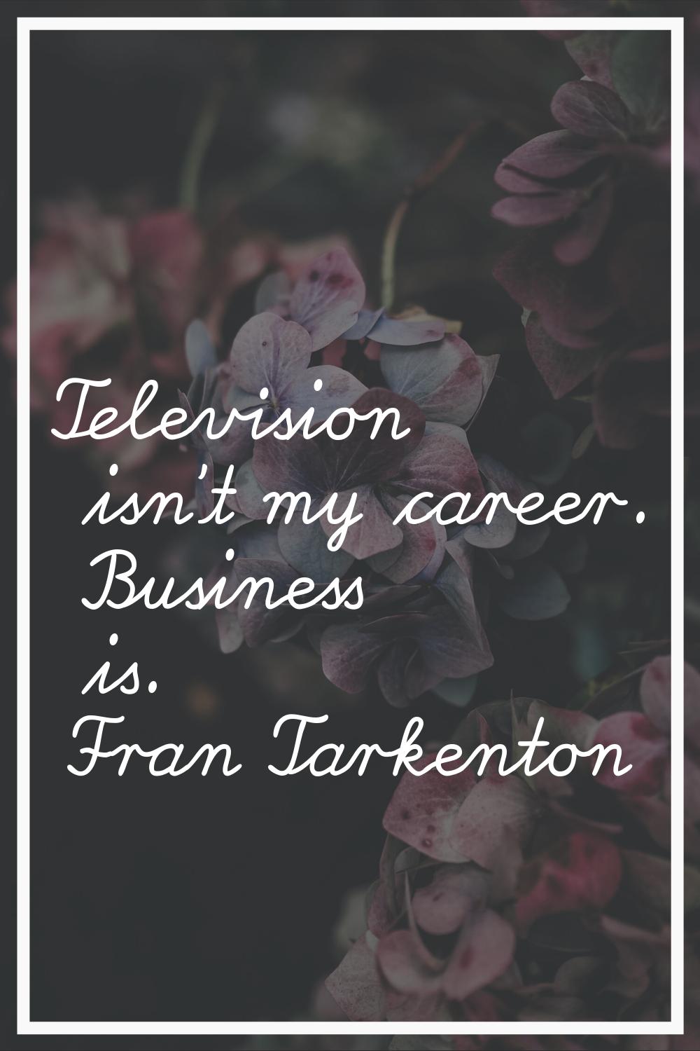 Television isn't my career. Business is.