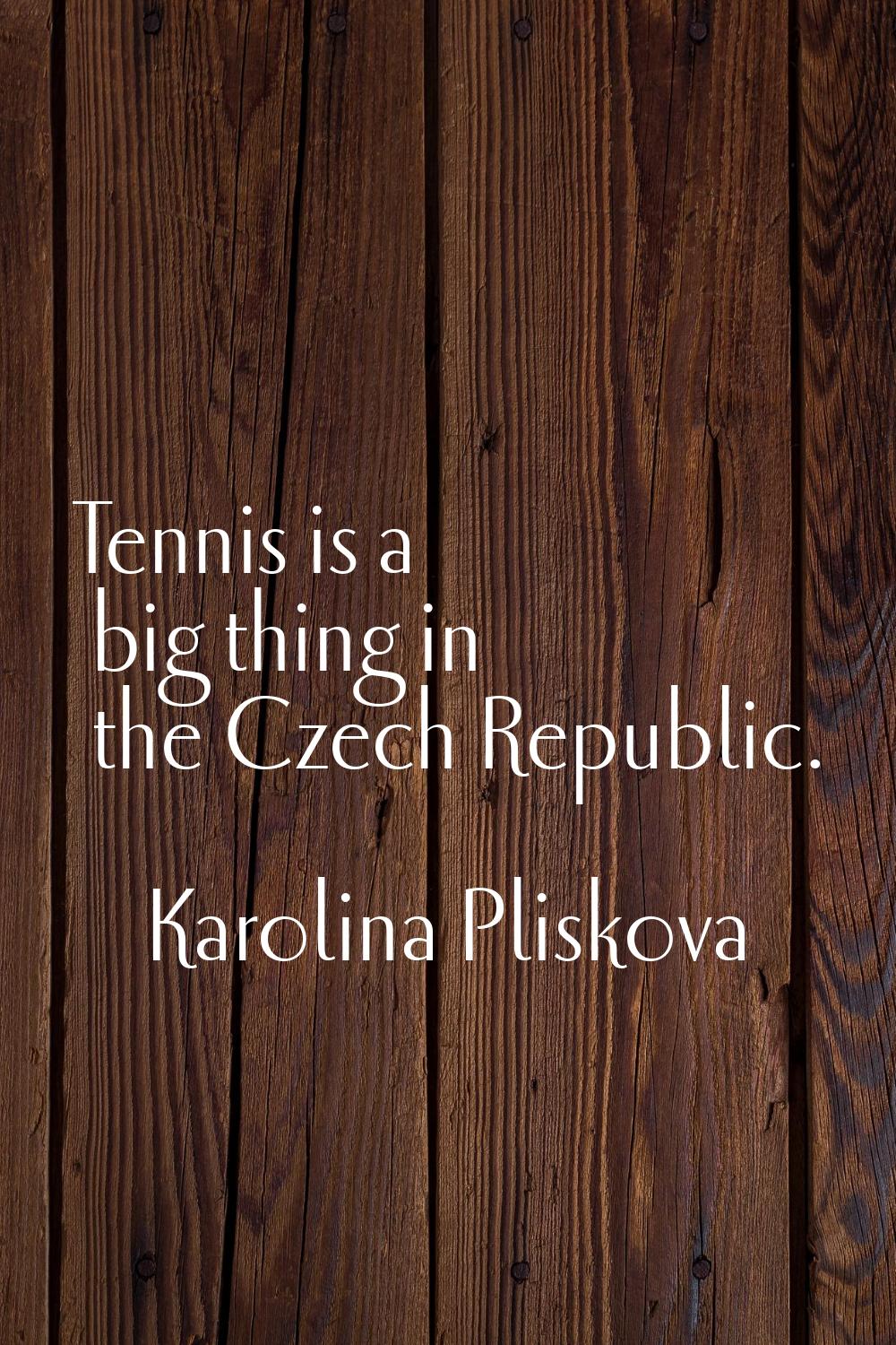 Tennis is a big thing in the Czech Republic.