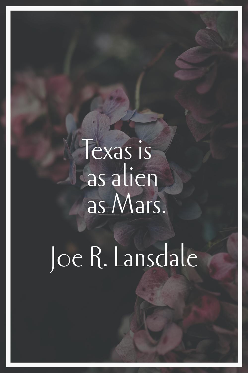 Texas is as alien as Mars.