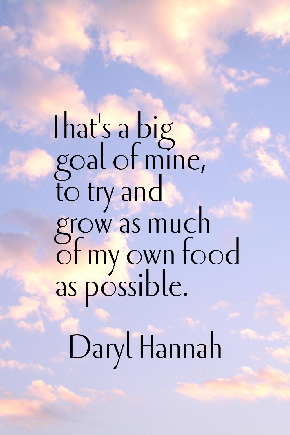 That's a big goal of mine, to try and grow as much of my own food as possible.