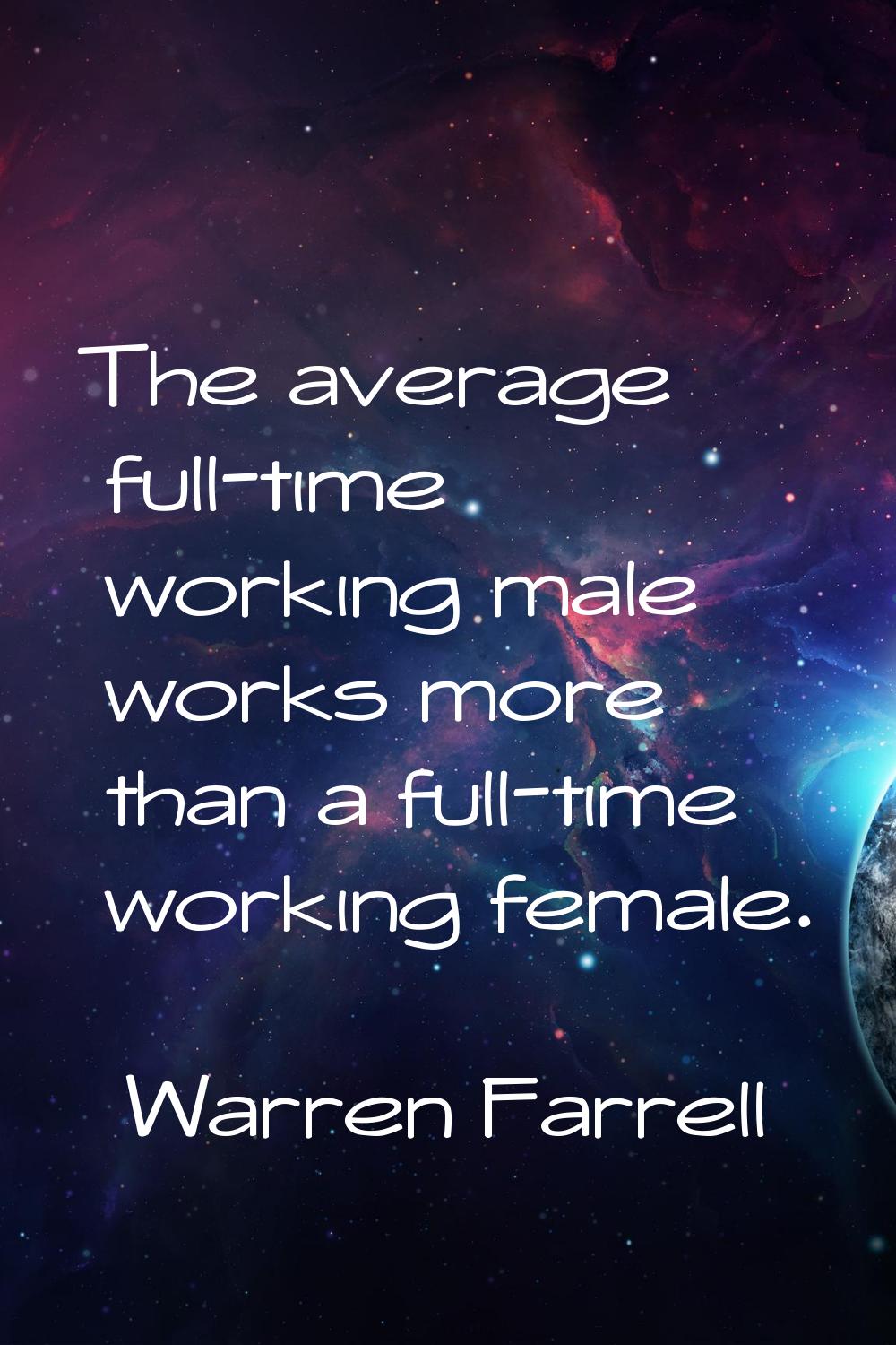 The average full-time working male works more than a full-time working female.