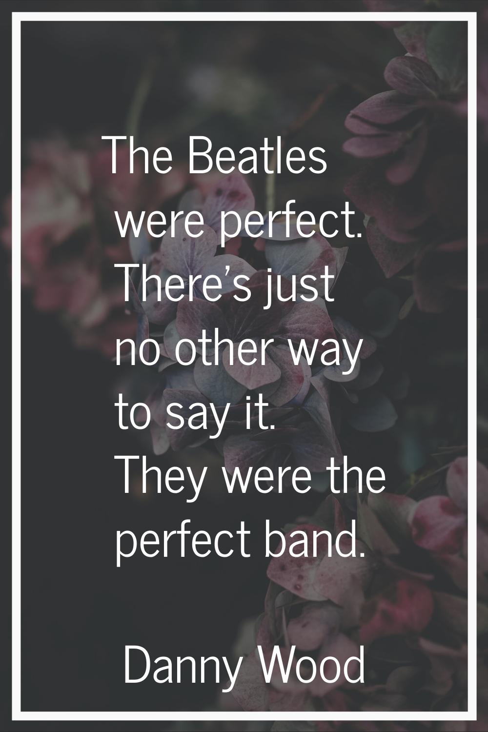 The Beatles were perfect. There's just no other way to say it. They were the perfect band.