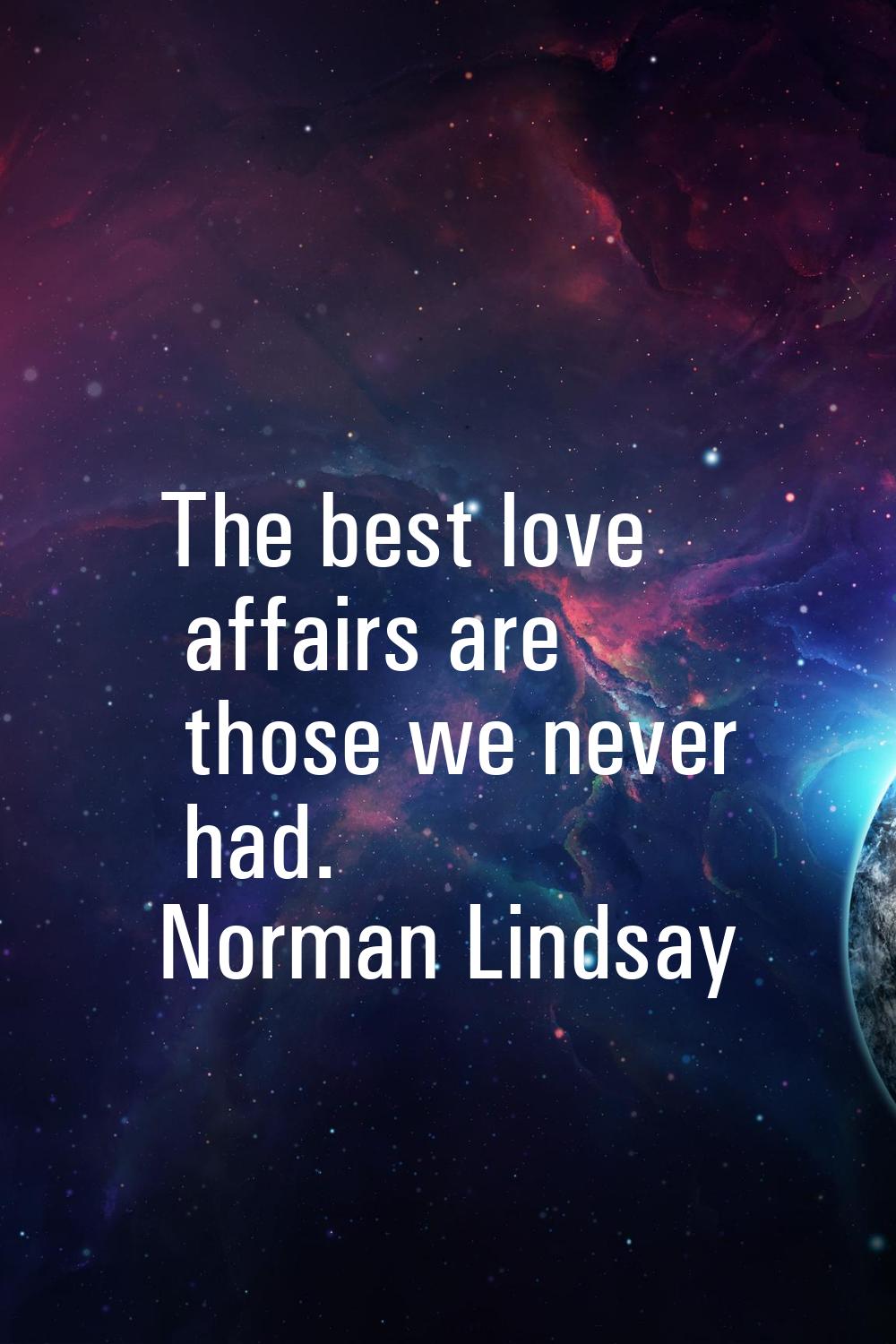 The best love affairs are those we never had.