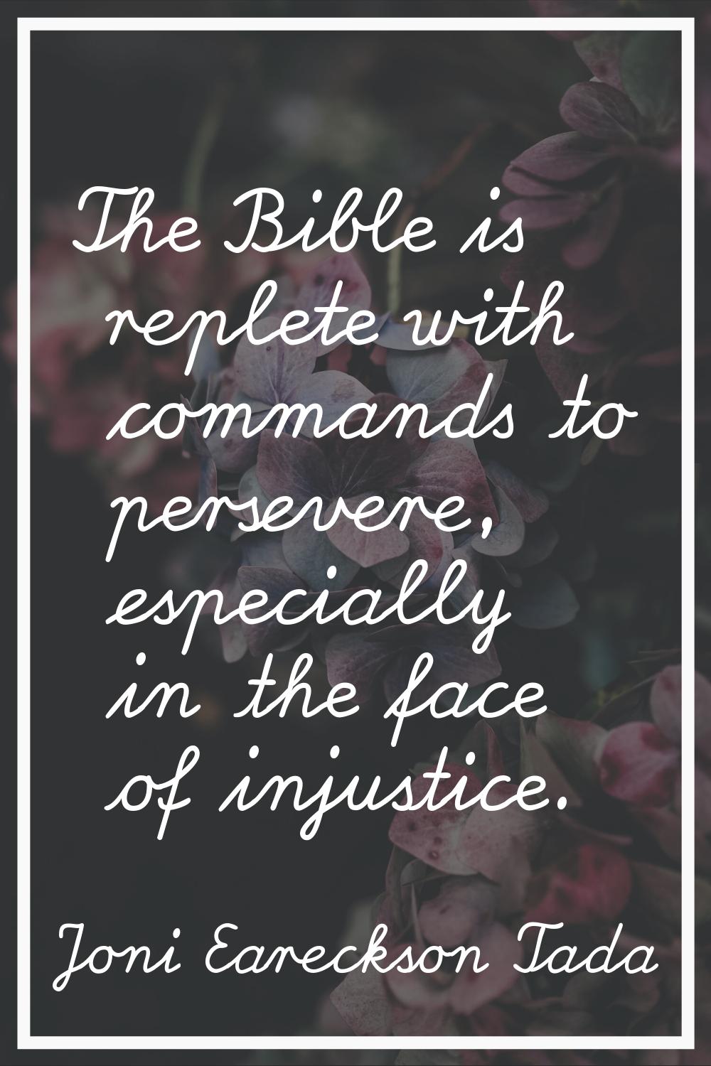 The Bible is replete with commands to persevere, especially in the face of injustice.