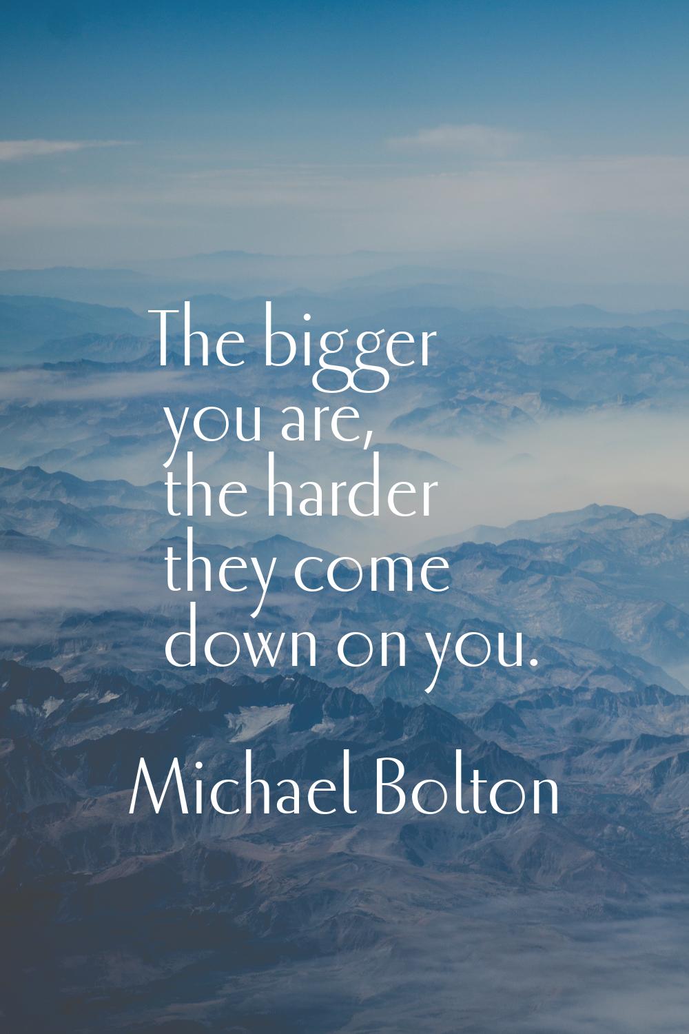 The bigger you are, the harder they come down on you.