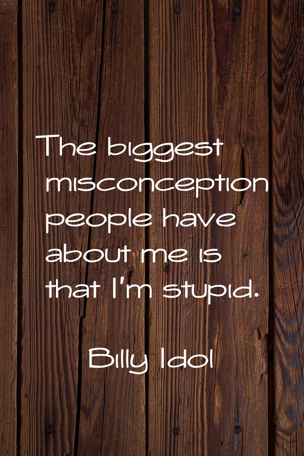 The biggest misconception people have about me is that I'm stupid.