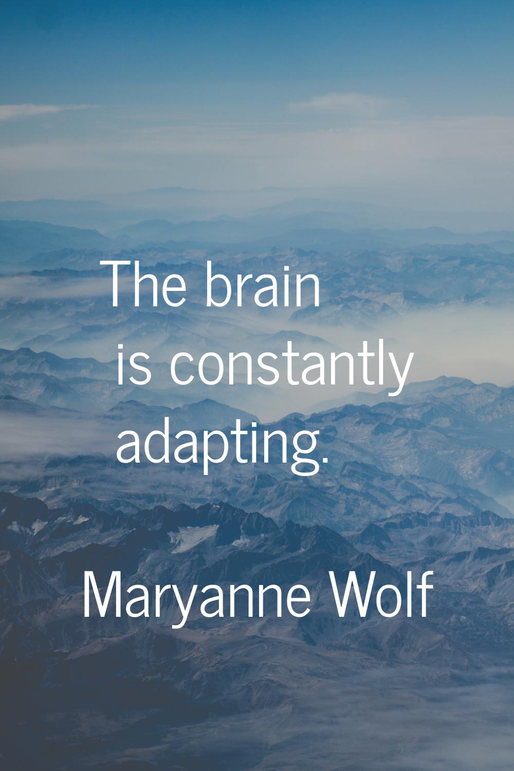 The brain is constantly adapting.