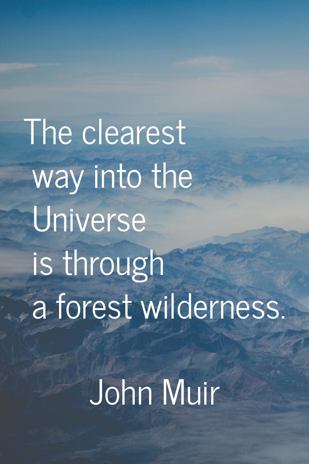 The clearest way into the Universe is through a forest wilderness.