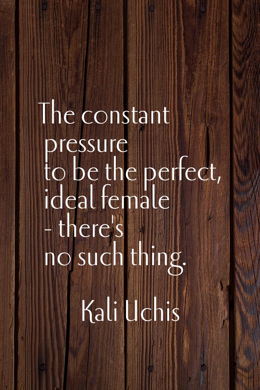 The constant pressure to be the perfect, ideal female - there's no such thing.