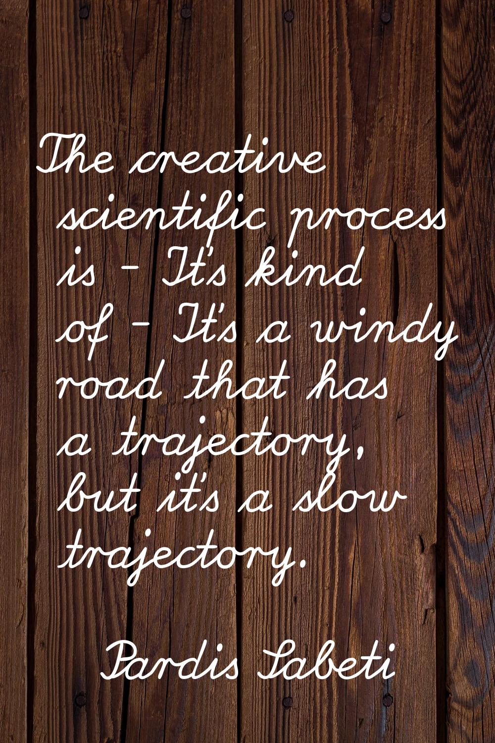 The creative scientific process is - It's kind of - It's a windy road that has a trajectory, but it