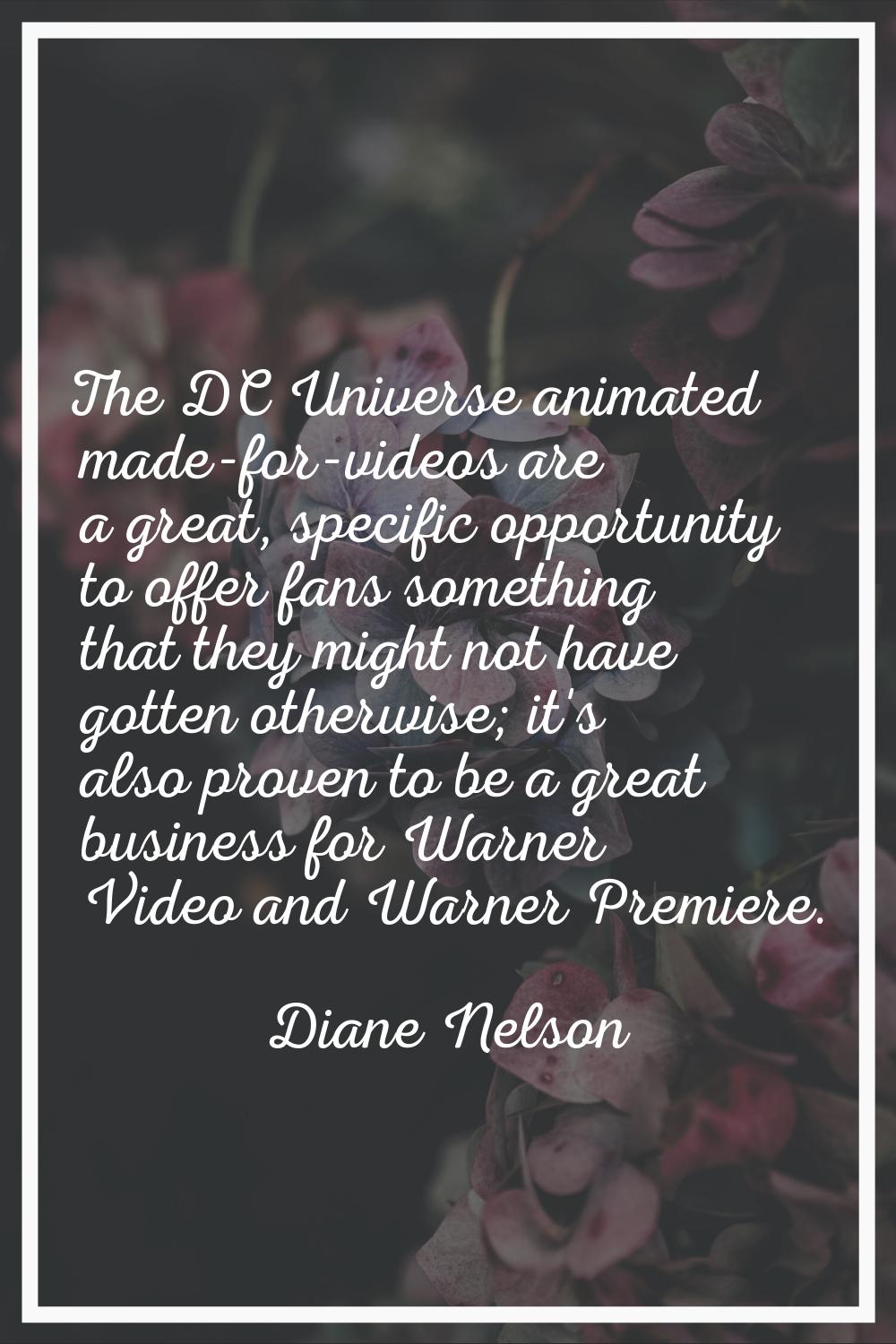 The DC Universe animated made-for-videos are a great, specific opportunity to offer fans something 
