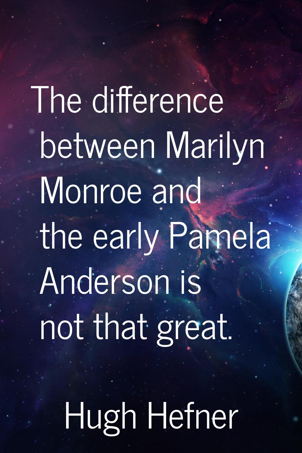 The difference between Marilyn Monroe and the early Pamela Anderson is not that great.