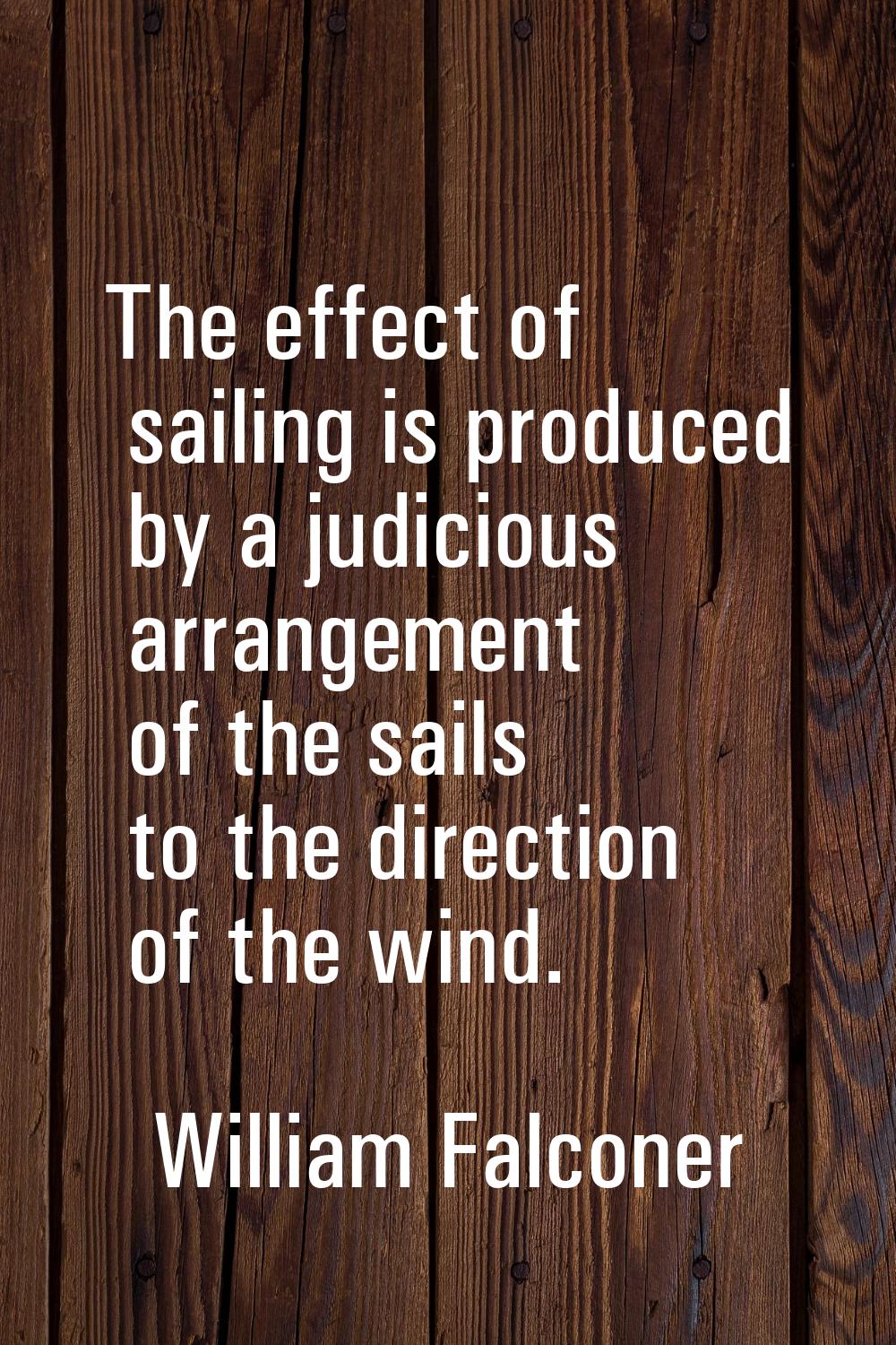 The effect of sailing is produced by a judicious arrangement of the sails to the direction of the w