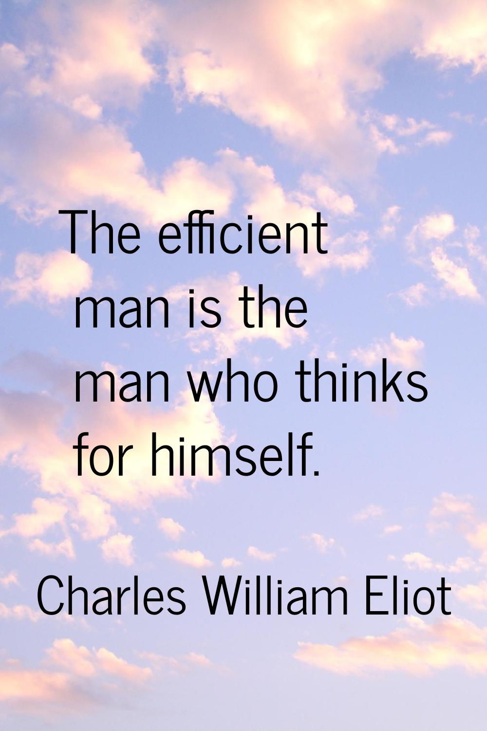 The efficient man is the man who thinks for himself.
