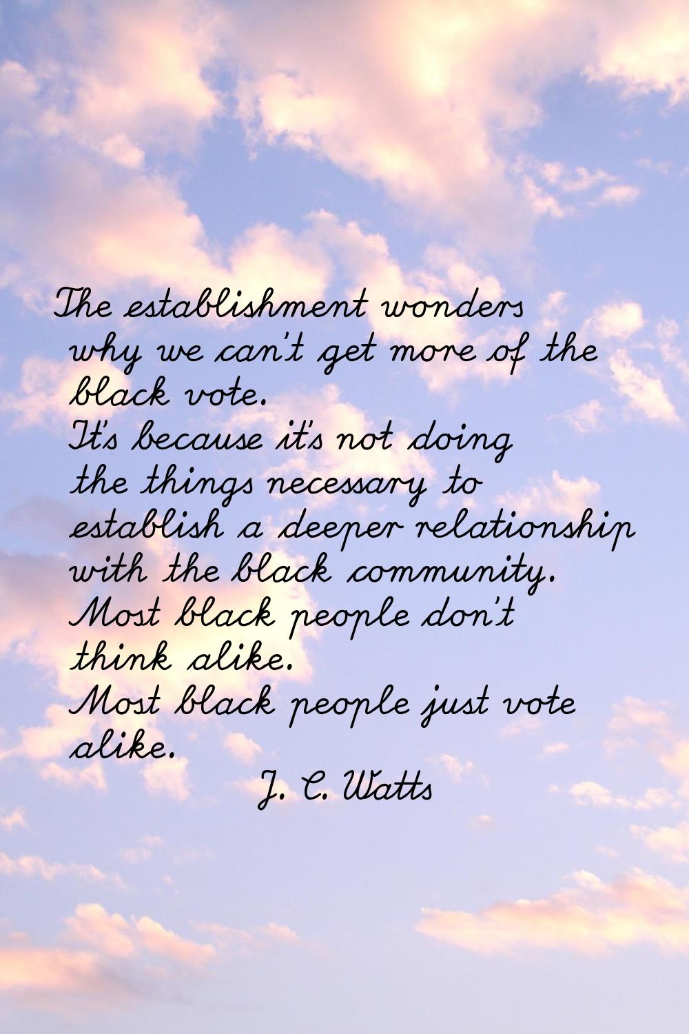 The establishment wonders why we can't get more of the black vote. It's because it's not doing the 