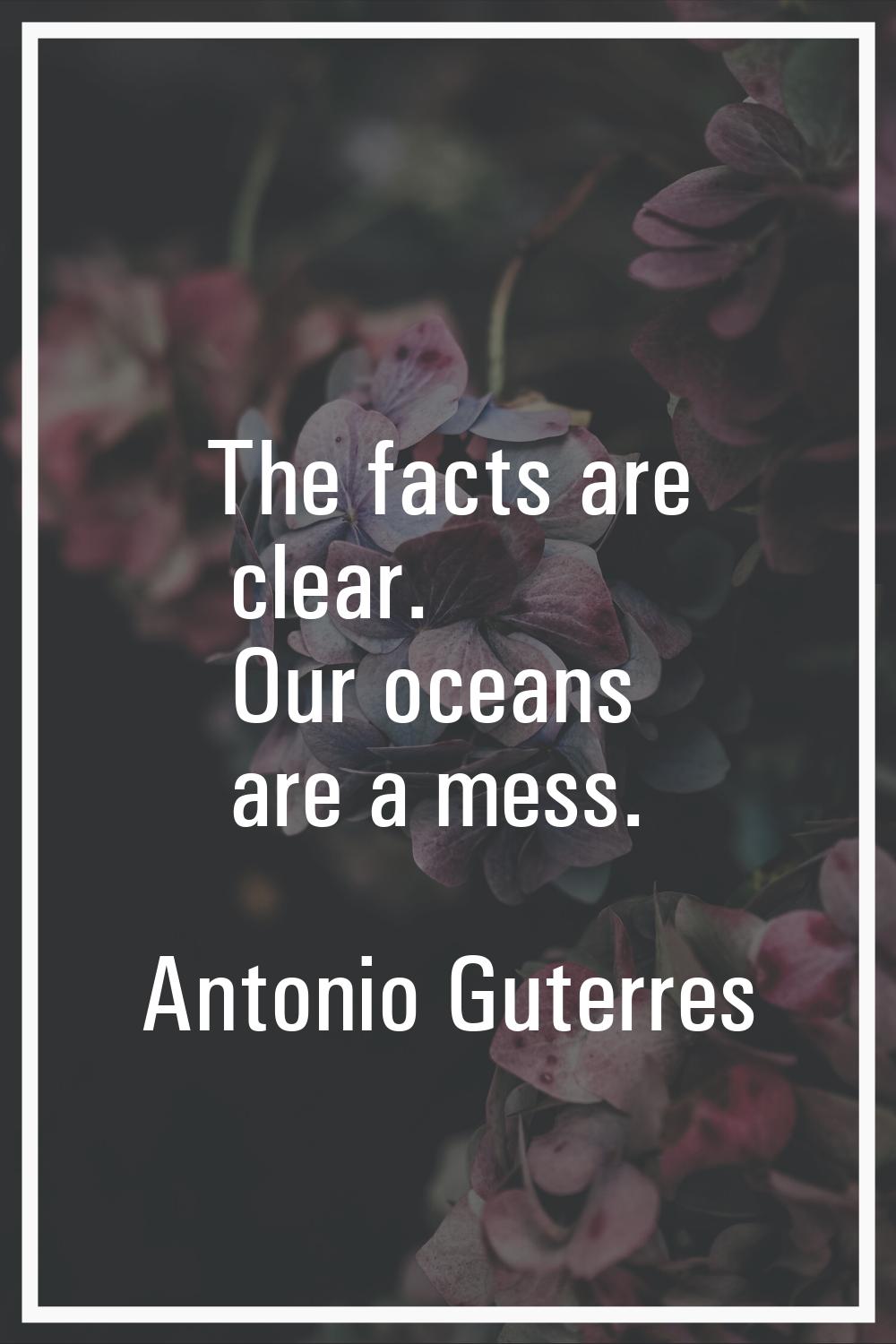 The facts are clear. Our oceans are a mess.
