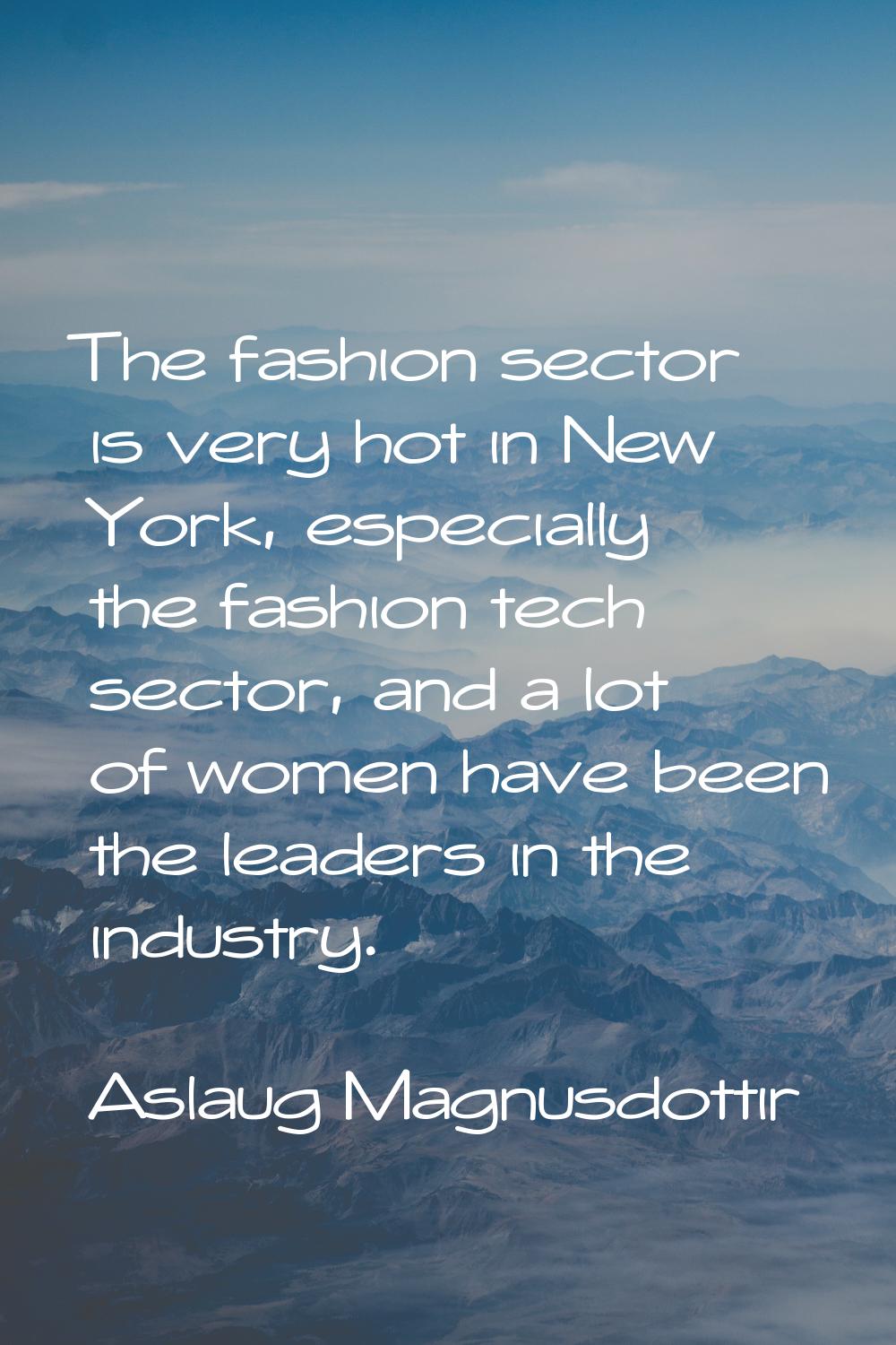 The fashion sector is very hot in New York, especially the fashion tech sector, and a lot of women 
