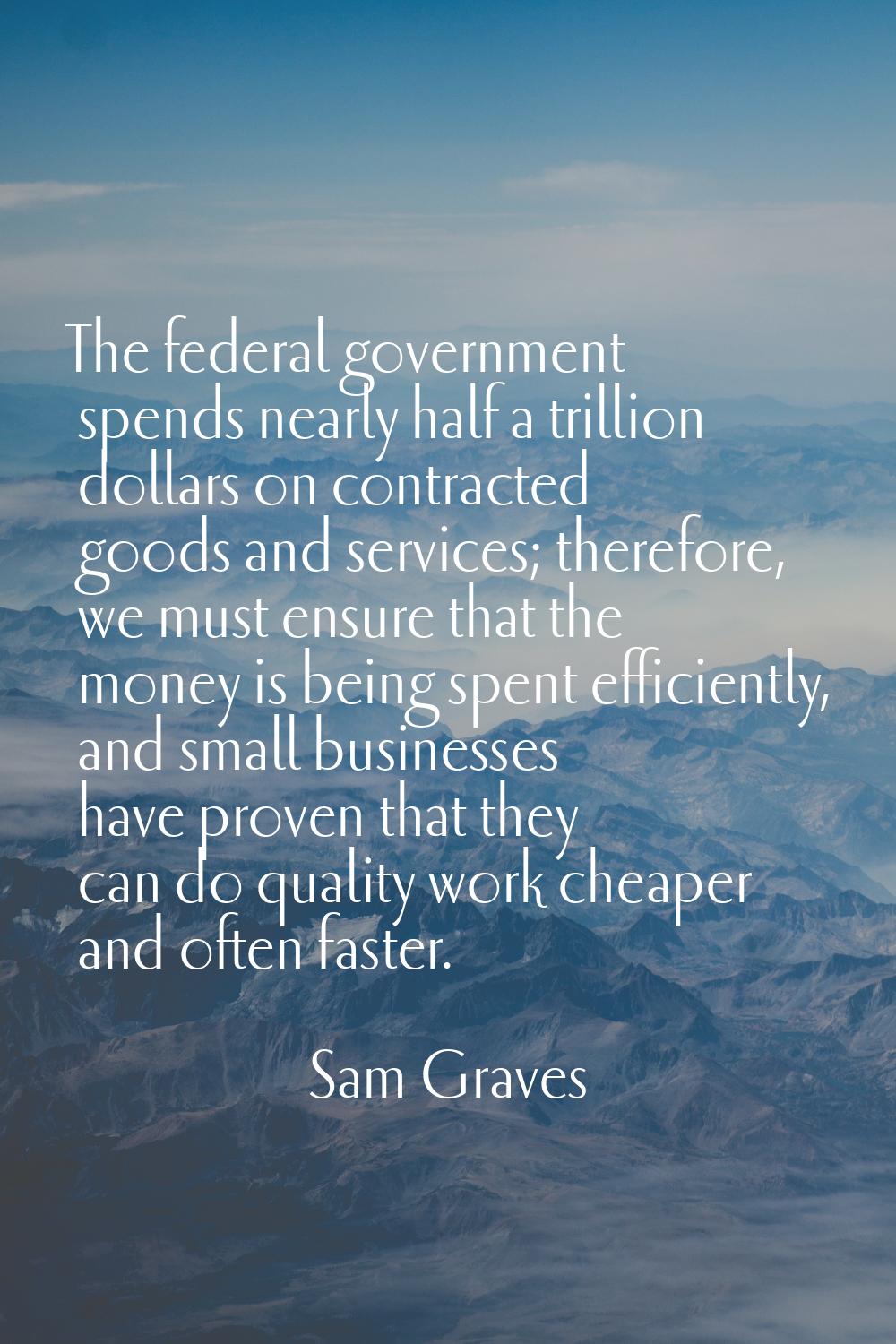 The federal government spends nearly half a trillion dollars on contracted goods and services; ther