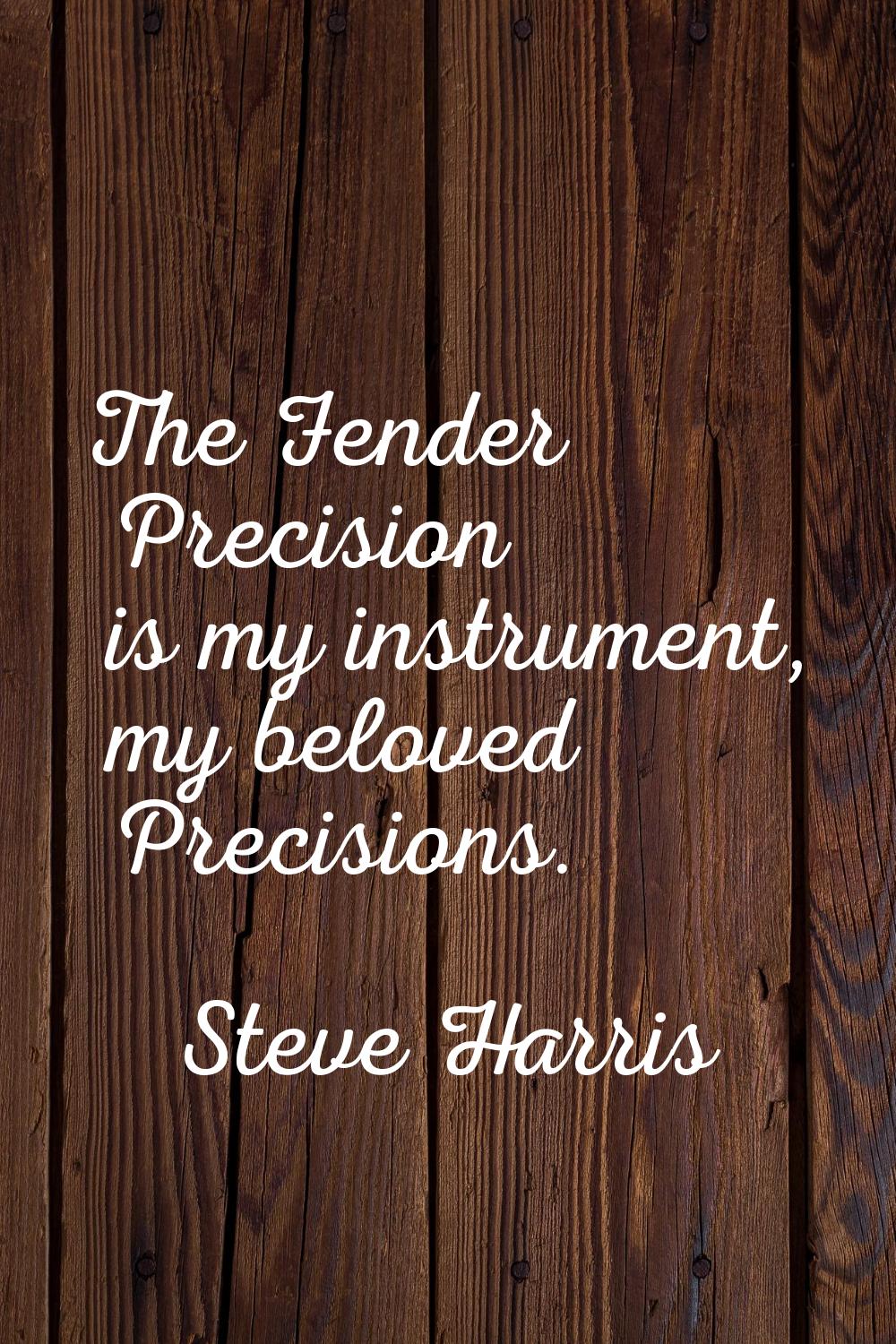 The Fender Precision is my instrument, my beloved Precisions.