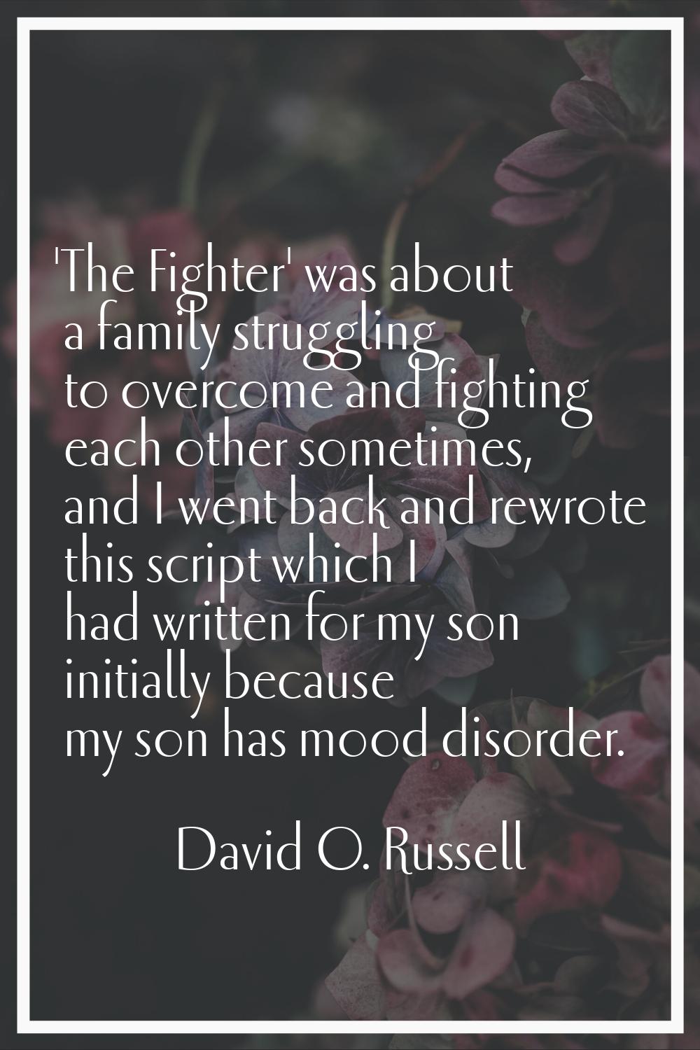 'The Fighter' was about a family struggling to overcome and fighting each other sometimes, and I we