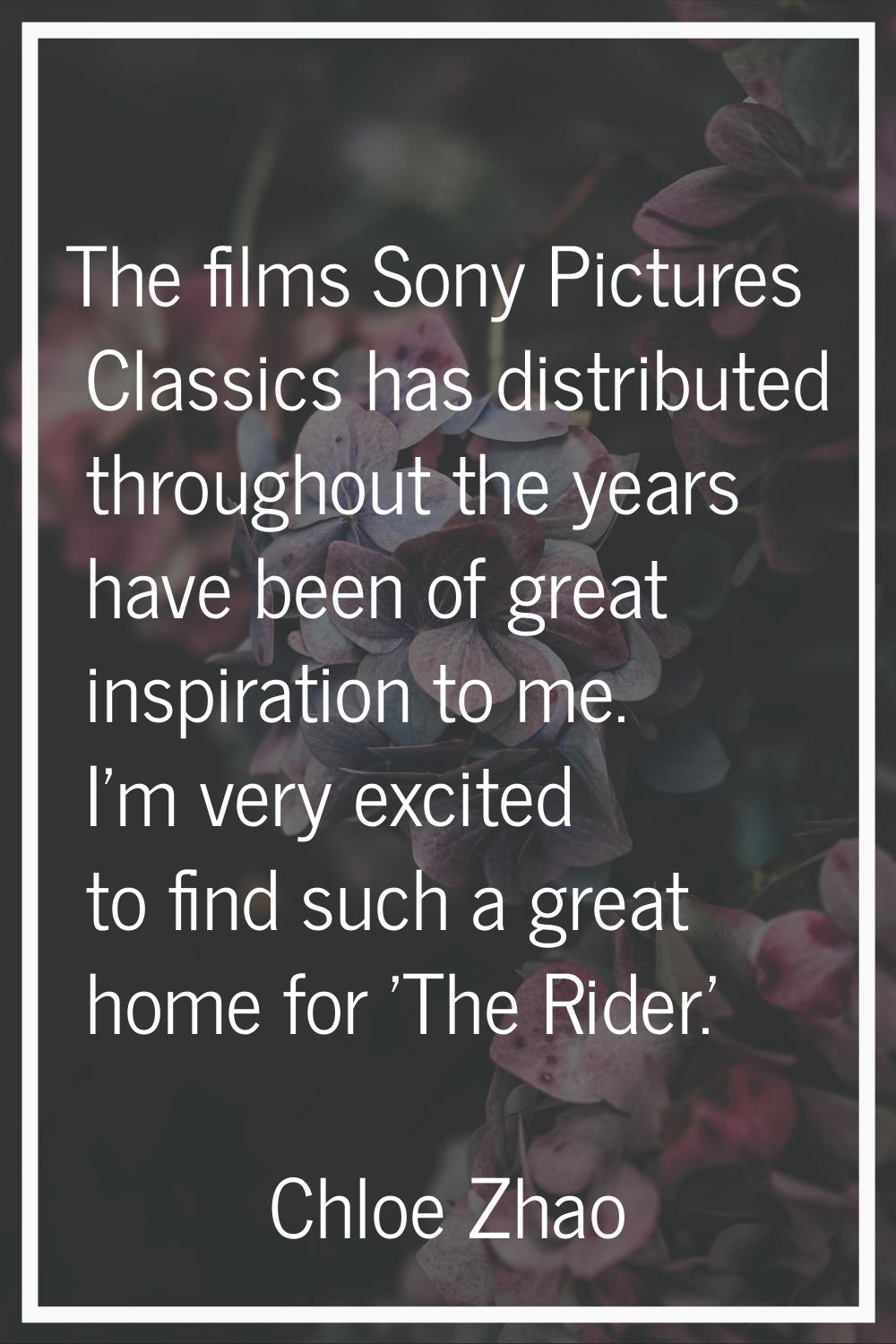 The films Sony Pictures Classics has distributed throughout the years have been of great inspiratio