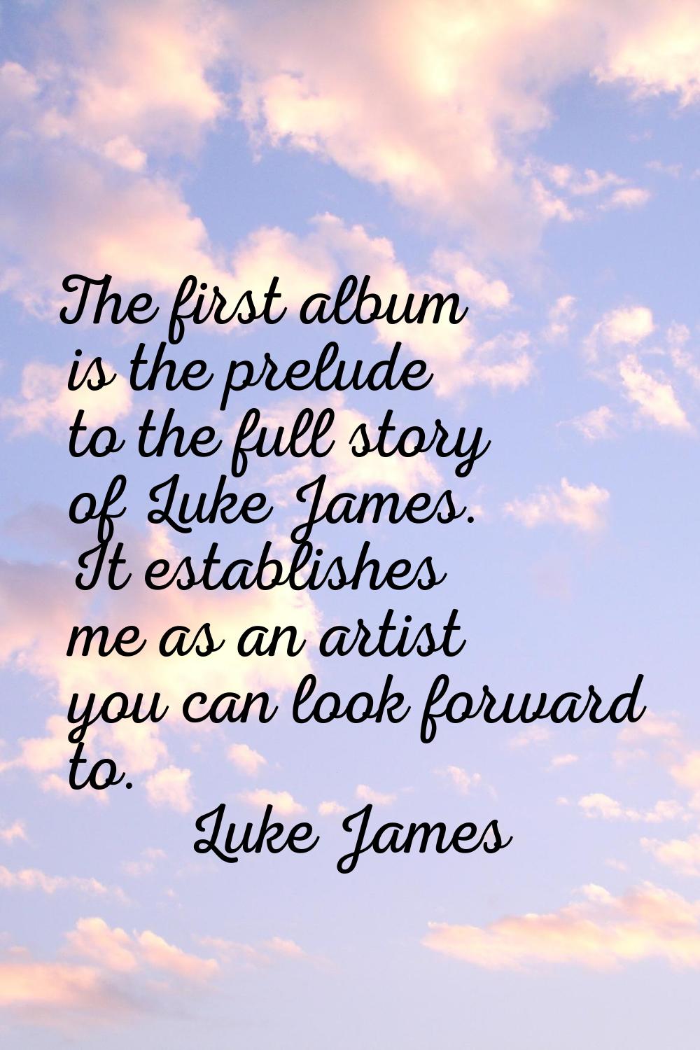 The first album is the prelude to the full story of Luke James. It establishes me as an artist you 