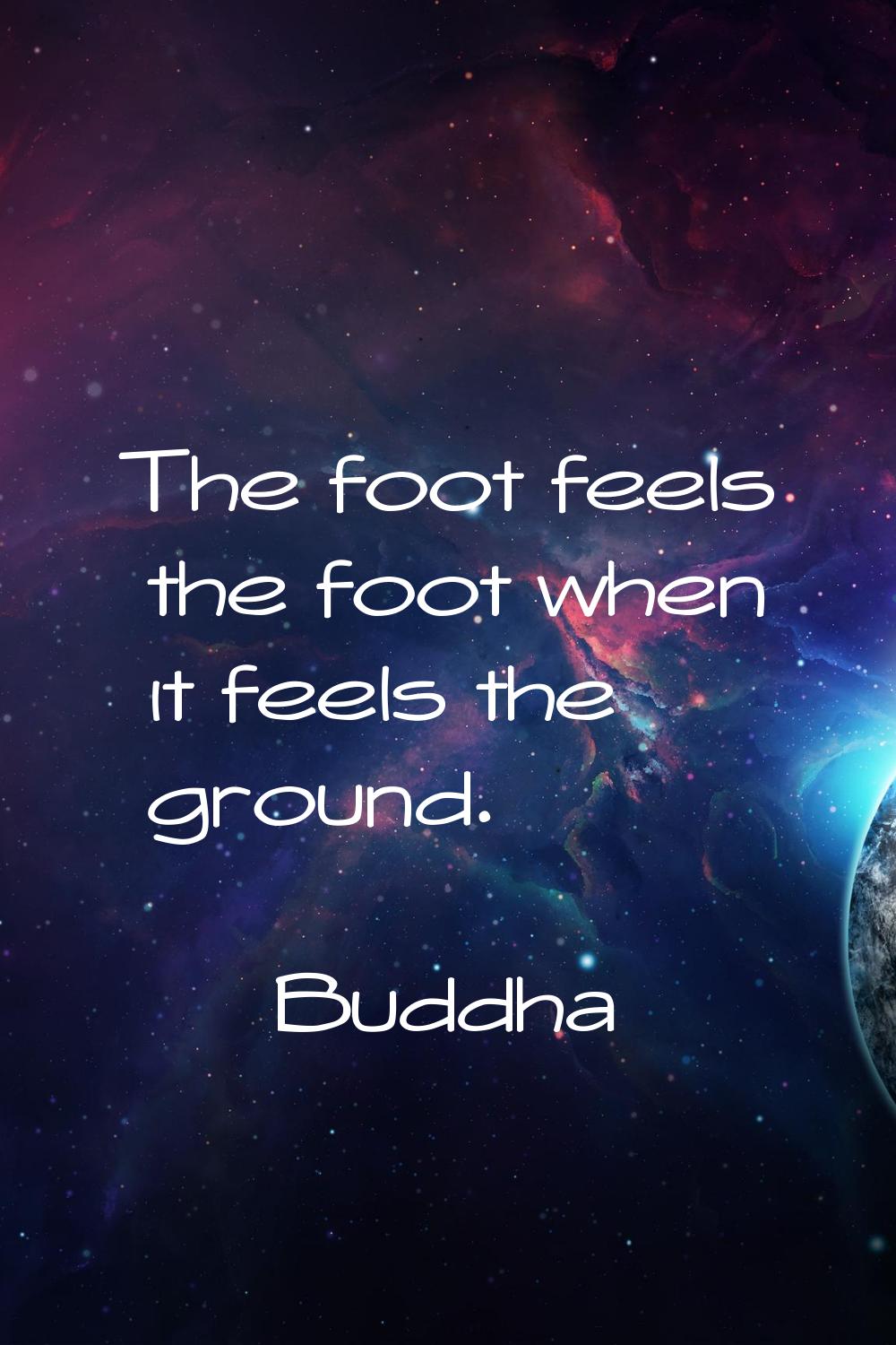 The foot feels the foot when it feels the ground.