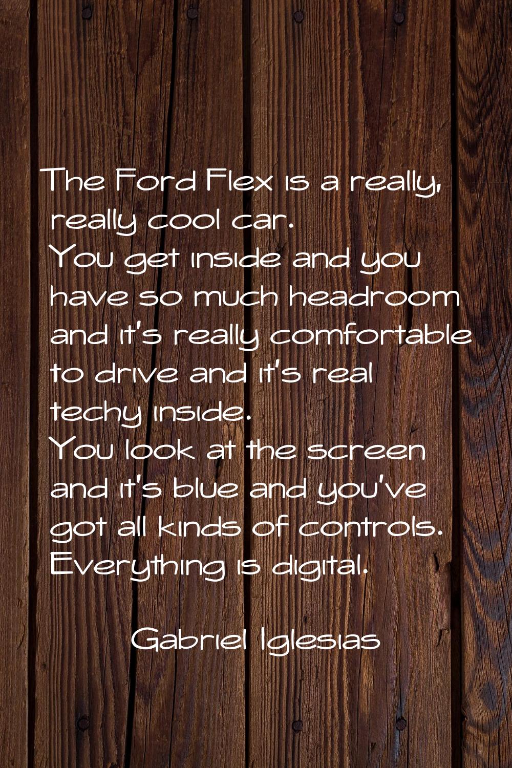 The Ford Flex is a really, really cool car. You get inside and you have so much headroom and it's r