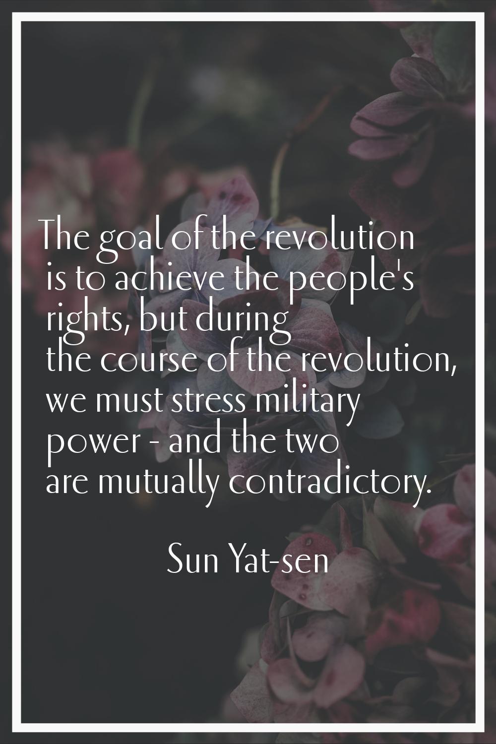 The goal of the revolution is to achieve the people's rights, but during the course of the revoluti