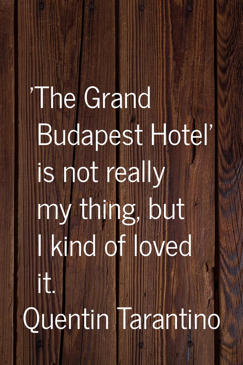 'The Grand Budapest Hotel' is not really my thing, but I kind of loved it.