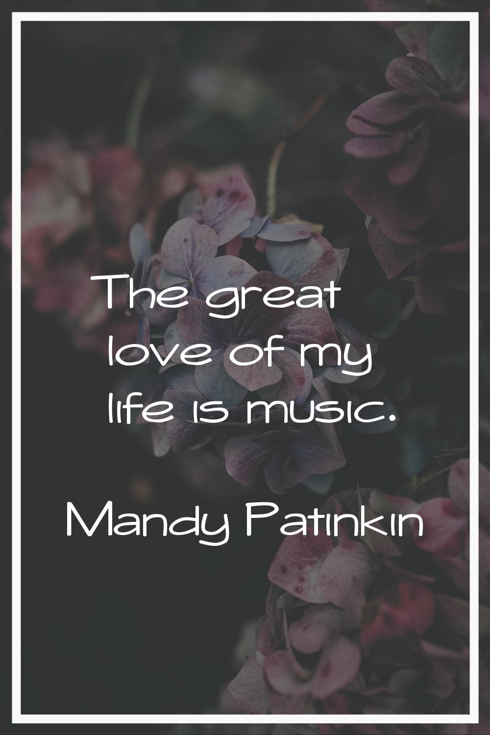 The great love of my life is music.