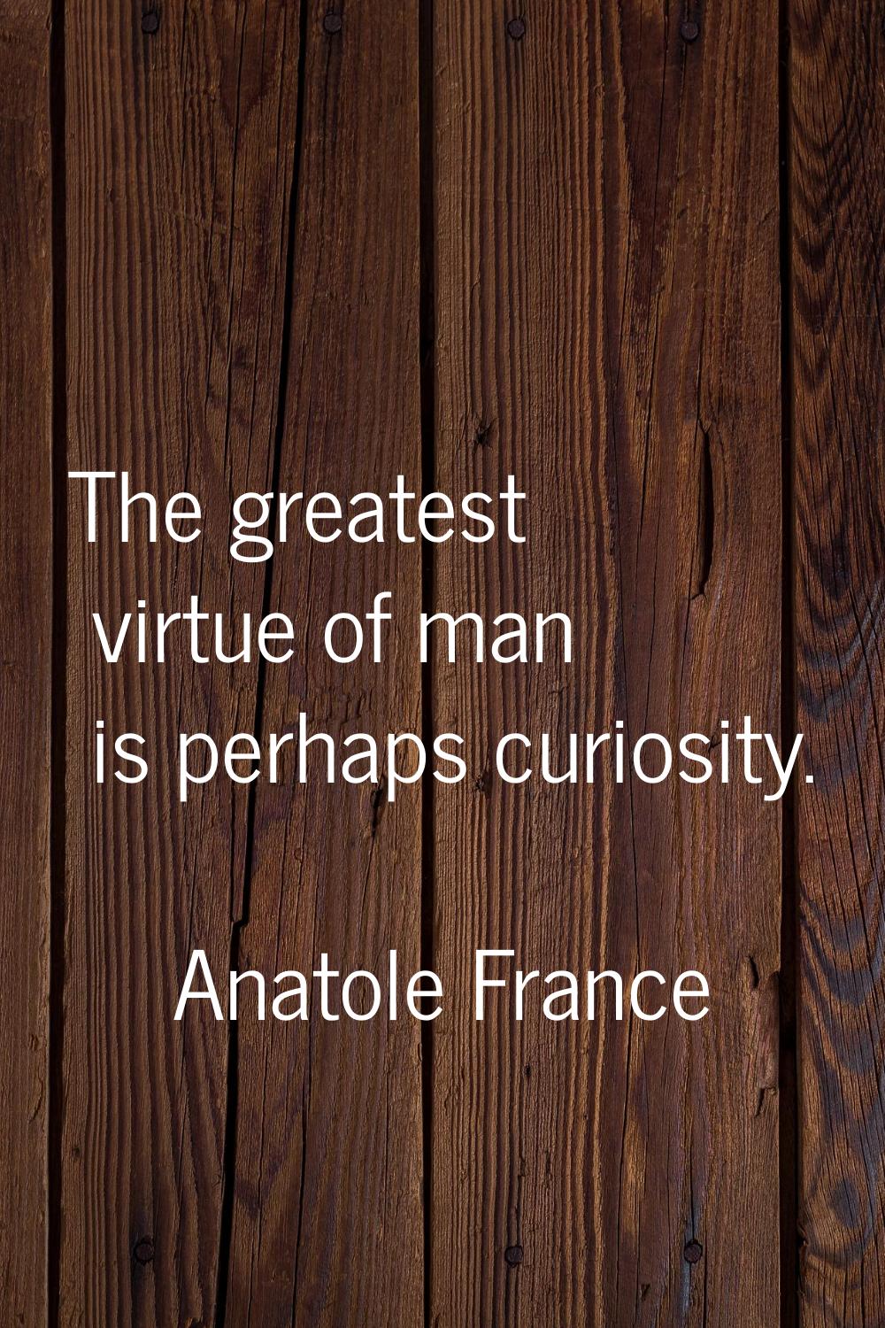 The greatest virtue of man is perhaps curiosity.