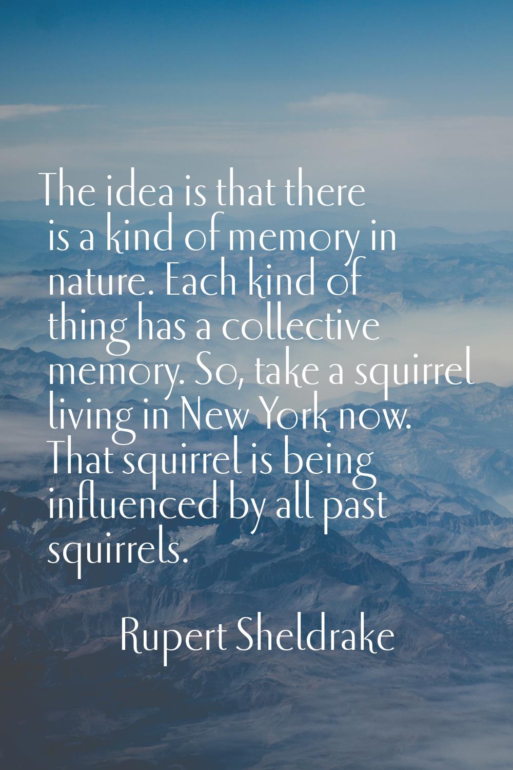 The idea is that there is a kind of memory in nature. Each kind of thing has a collective memory. S