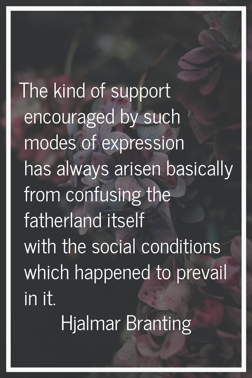 The kind of support encouraged by such modes of expression has always arisen basically from confusi