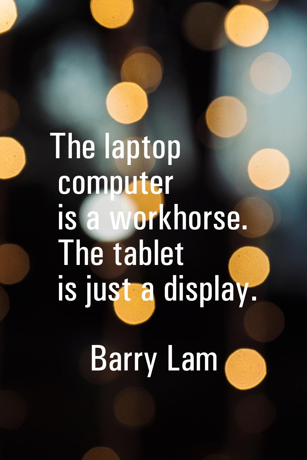 The laptop computer is a workhorse. The tablet is just a display.