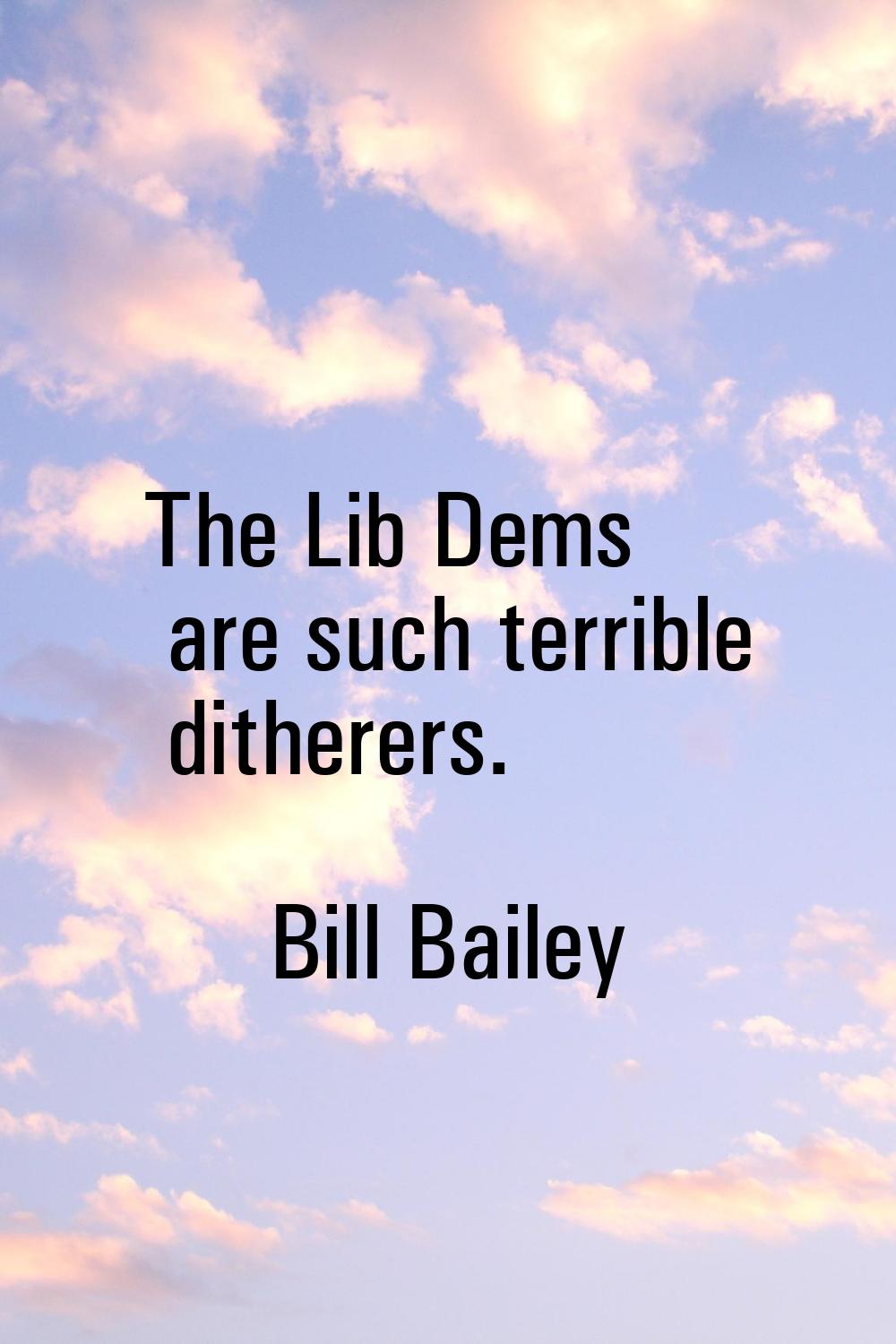 The Lib Dems are such terrible ditherers.