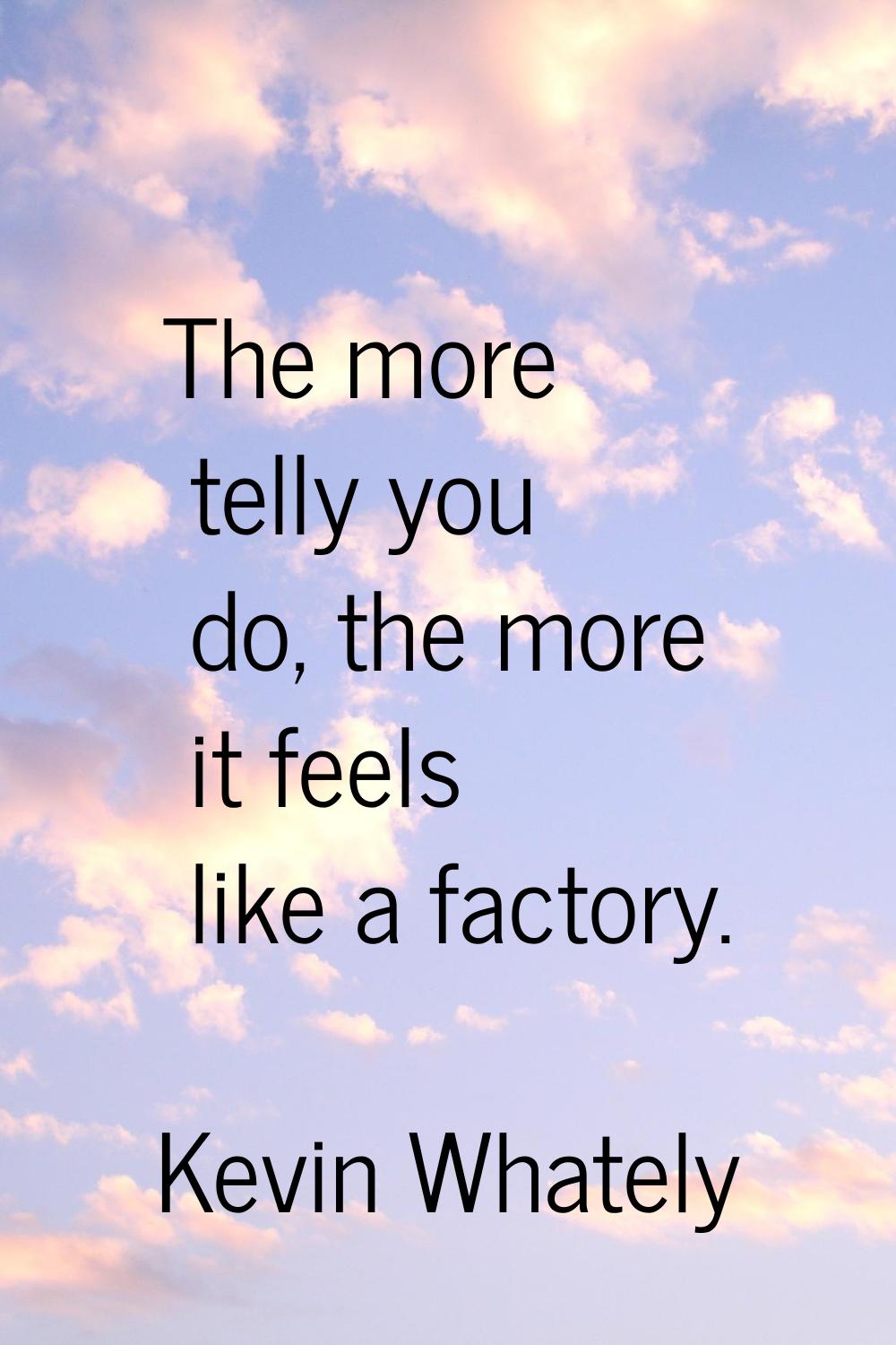 The more telly you do, the more it feels like a factory.