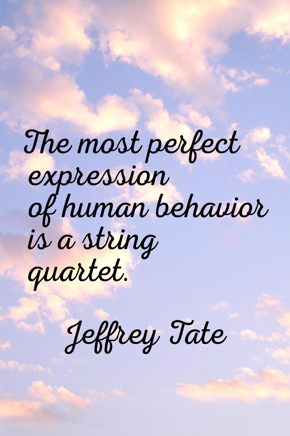 The most perfect expression of human behavior is a string quartet.