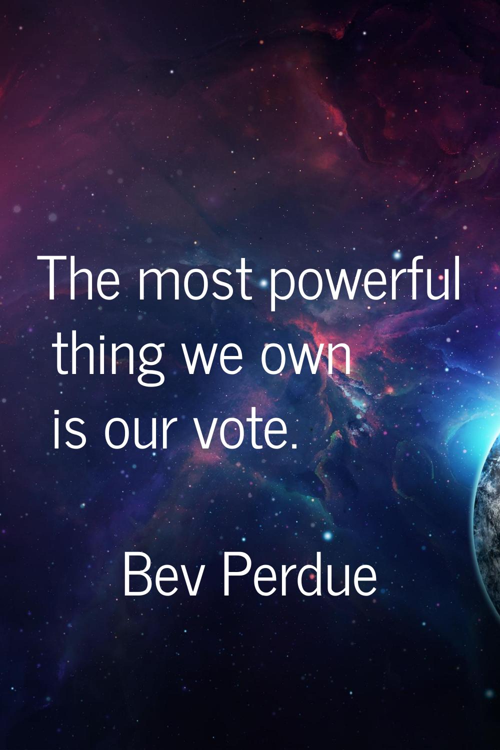 The most powerful thing we own is our vote.