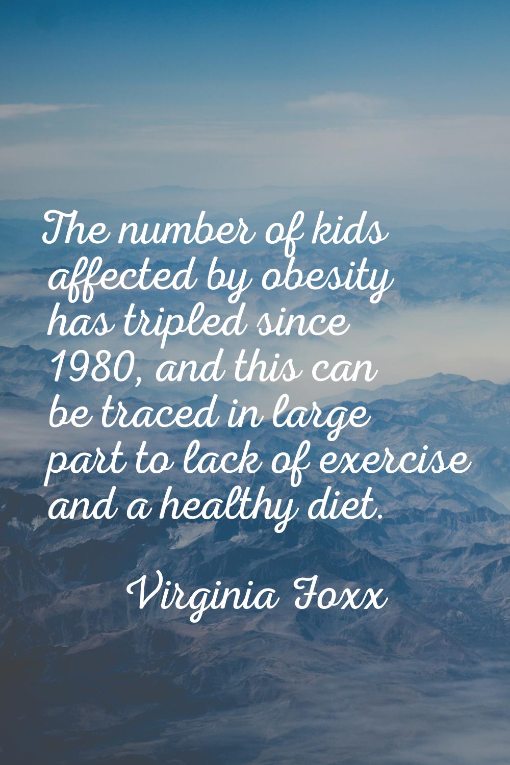 The number of kids affected by obesity has tripled since 1980, and this can be traced in large part