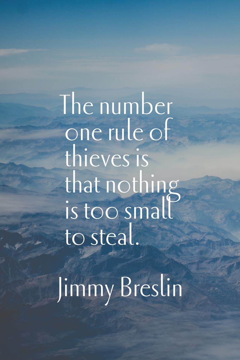 The number one rule of thieves is that nothing is too small to steal.