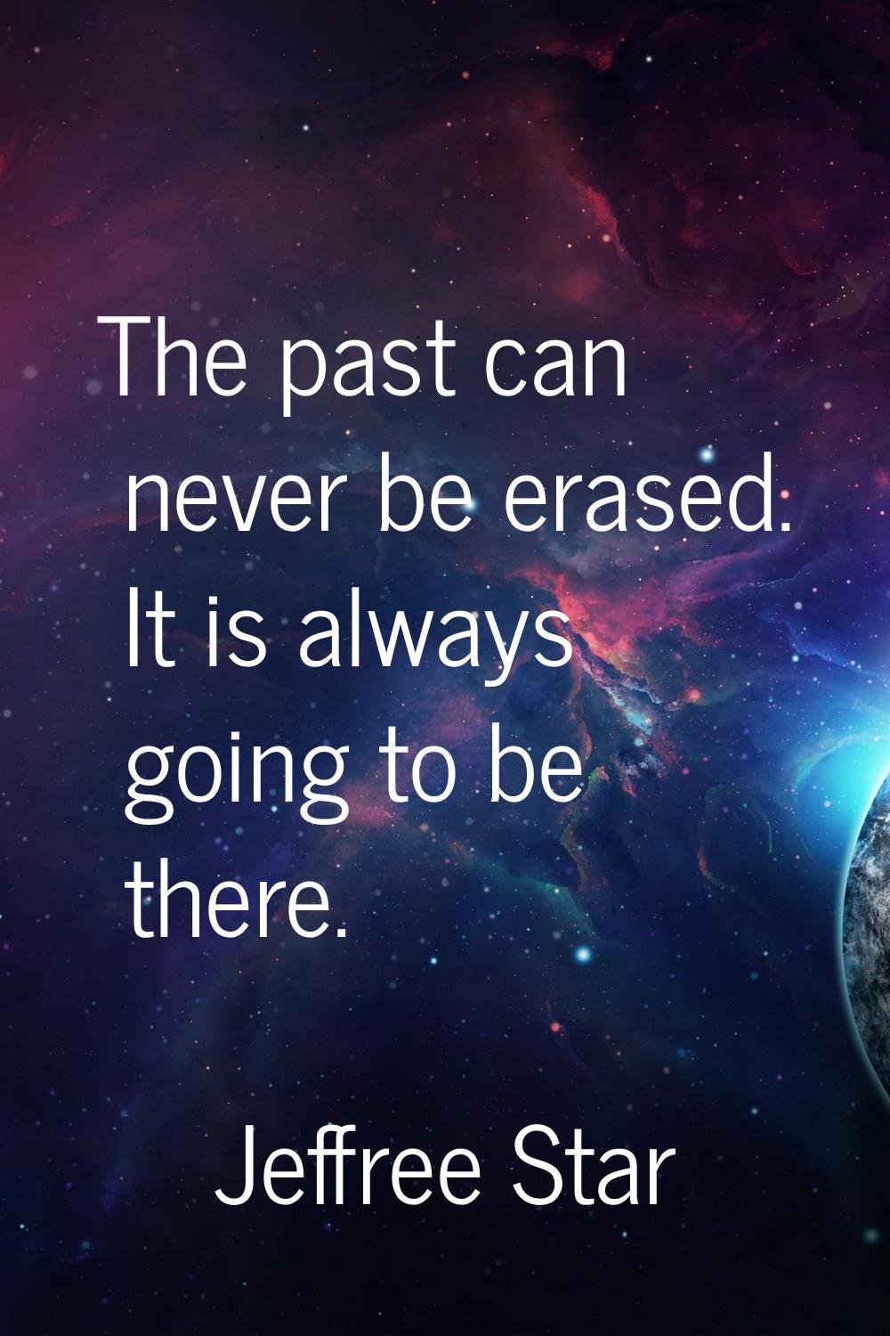 The past can never be erased. It is always going to be there.