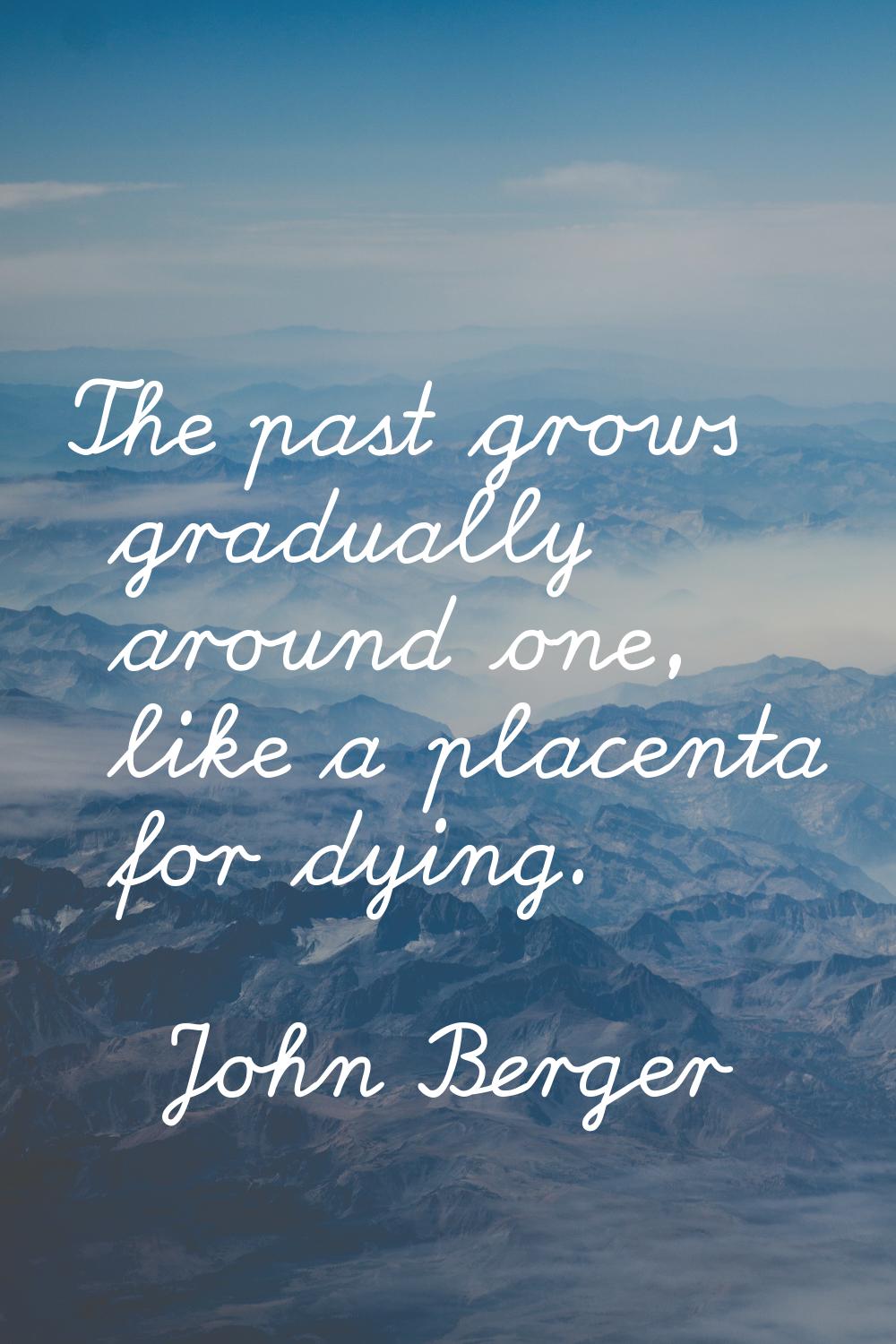 The past grows gradually around one, like a placenta for dying.