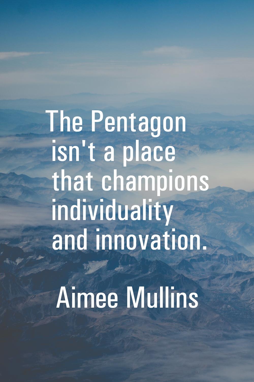 The Pentagon isn't a place that champions individuality and innovation.