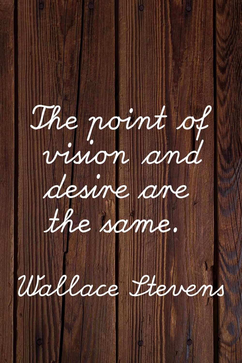 The point of vision and desire are the same.