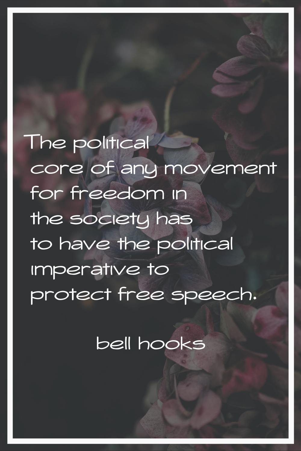 The political core of any movement for freedom in the society has to have the political imperative 