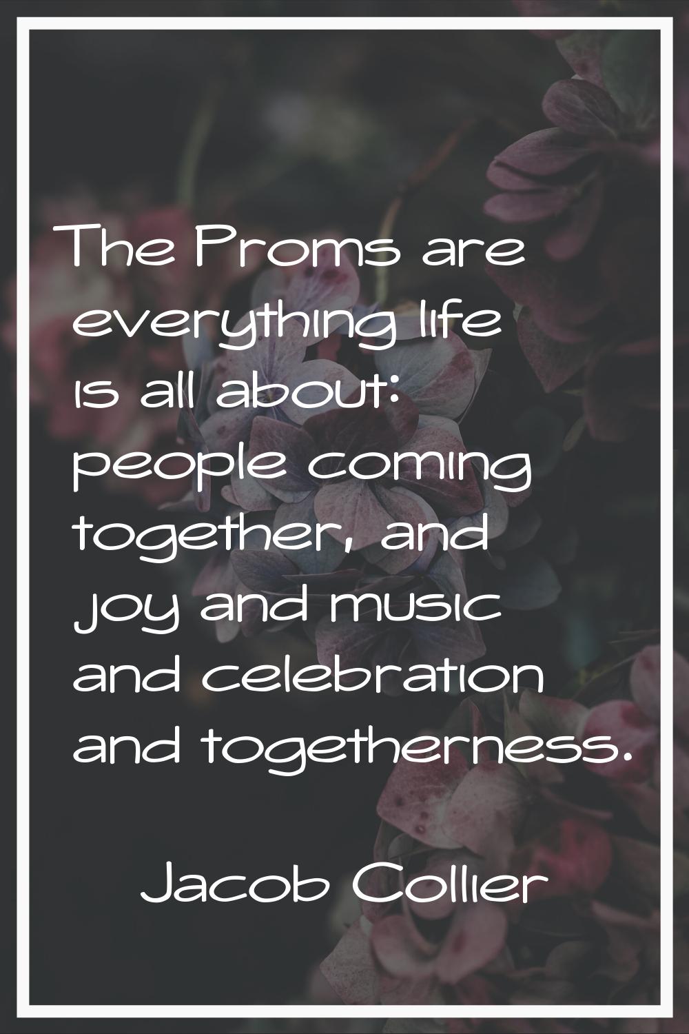 The Proms are everything life is all about: people coming together, and joy and music and celebrati